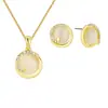 Set de Pendientes Colgantes Ojo de Gato para Mujer Cadena de Caja Dorada Oro Rosa Pedrería Empaquetado Individualmente Exquisito Set Pequeño