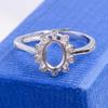 Anillo de soporte vacío de joyería Caibao 925 sin incrustaciones de piedras preciosas simple y generoso al por mayor una generación de cabello
