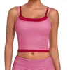 Arena Otoñal Estampado Retro Bloques de Color Rayas Ropa Deportiva Halter Falso Dos Piezas Cintura Ceñida Moldeador Tanque de Yoga para Mujer 1179