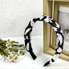 Diadema de Halloween Transfronteriza Diadema Ancha de Tela para Mujer Rayas Cruzadas Diadema Lavable para el Cabello Adorno para la Cabeza de Fiesta Caliente