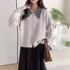 Cardigan Suéter com Gola Polo e Zíper Suave Transfronteiriço para Mulheres 2025 Primavera e Outono Novo Estilo Estilo Preguiçoso Jaqueta de Tricô Macia