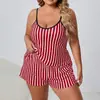 Conjunto de pijama de verano europeo y americano con camisola y shorts, tallas grandes, conjunto casual para casa extragrande, se puede usar para salir