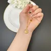 Nuevo Collar Vietnamita de Oro Arena Estilo Chino Retro Hueco Redondo Buda Barrigón Bendición Cadena para Clavícula Joyería de Moda para Mujer Venta al por Mayor