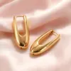 Estilo europeo y americano, pendientes geométricos en forma de U brillantes, pendientes ligeros de lujo en oro mate, accesorios de alta gama para mujer, adecuados para el uso diario, producto transfronterizo