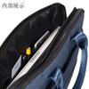 Maletín de lona azul y negro multicapa, bolso para ordenador A4, bolso de mano para hombre y mujer, bolso de archivo, bolso de conferencia