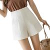 Calças A-Line de Cintura Alta e Pernas Largas Shorts Femininos Verão 2025 Novo Estilo Coreano Preto e Branco Calças de Terno Casuais Hot Pants