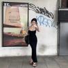 Venta al por mayor transfronteriza Vestido sexy estilo tailandés ajustado con tirantes finos para mujer Vestido bodycon que estiliza la figura y ciñe la cintura Vestido largo