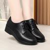 Nuevos Zapatos de Moda Elegantes para Mujer con Cuña Estilo Zapatos de Leche Conveniente con Cordones Color Sólido Tacón Medio Zapatos de Piel Suave No Cansan los Pies