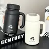Taza Fría Simple y Elegante, Taza Térmica, Vaso de Agua de Gran Capacidad de Acero Inoxidable 316, Taza Portátil para Coche con Asa