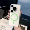 Capa de celular magnética fluorescente com furo grande para pele sensível para Huawei Pura70 tendência Pura70ULTRA tudo incluído