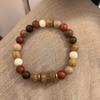 Pulsera de Cuentas Estilo Caliente 2025 para Mujer, Pulsera de Cinabrio Versátil Retro de Alta Gama Estilo Ins Pulsera de Perlas al por Mayor