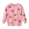 Suéter de algodón de manga larga para niñas con dibujos animados, cuello redondo, nuevo, casual, ropa infantil, suéter al por mayor, estilo europeo y americano