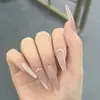 Uñas Cortas Portátiles Estilo Crema, Manicura Francesa Fresca Pequeña Ojo de Gato Color Contrastante, Uñas Lindas para Fiesta de Estudiantes, Removibles