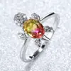 Anillo de tortuga colorido de platino y diamante azul más vendido transfronterizo moda para hombres y mujeres anillo simple una generación de venta al por mayor