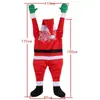 Decoración de pared trepadora de terciopelo de Santa Claus transfronteriza, adorno navideño, regalo, decoración colgante peculiar de pared y ventana para Navidad