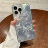 Funda rígida premium para iPhone 13 con diseño de ondas de agua IMD para Apple Pro Max Laser Pleat 12