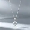 Colar Pingente Redondo em Prata de Lei S925 Estilo Moderno Simples Versátil Colar Bolha de Moissanita Corrente Clavícula Acessório de Pescoço Feminino