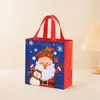 Bolsa de Regalo de Mano Color Navidad Bolsa de Dulces Navideños No Tejida Bolsa de Regalo Navideña Impresa para Fiesta