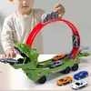 Coche de Eyección Infantil Dinosaurio Tiburón Ensamblaje Libre Coche de Riel Coche Tragador Juguete de Coche Juguete para Niño Regalo