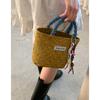 Bolso Tejido de Mano de Moda de Verano para Mujer 2025 Nueva Moda Estilo Pastoral Bolso Cesta de Verduras Estilo Vacacional Bolso de Paja