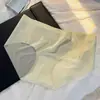 Bragas transparentes de seda de morera 7A antibacterianas en la entrepierna de seda helada para mujer, de cintura media, hipoalergénicas, tacto piel, forma de melocotón 3D en el trasero, bragas tipo triángulo