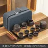 Set de Té Kung Fu de Viaje de Arena Púrpura Set Pequeño Bolsa Portátil Tetera Simple para el Hogar Regalo para Exteriores Logo