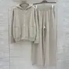 Traje de moda BORBOTIE para mujer 2026 principios de otoño nuevo moda BC conjunto de dos piezas de abrigo con capucha de cachemir y pantalones