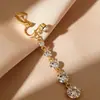 Moda Clásica Europea y Americana Cadena de Mariposa de Cobre y Circonita Anillo para Ombligo Joyería sin Perforación Tira Larga Pinza para Ombligo Anillo Falso para Ombligo