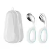 Conjunto de Talheres de Aço Inoxidável 316 para Travessia de Fronteira, Peças Únicas, Colher para Comida de Bebê, Colher Curta para Treinamento Independente de Alimentação