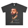 Camiseta americana retrô transfronteiriça C Robbenzer Mane Malbeckham Messi estampada de manga curta e gola redonda pesada