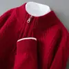 Suéter para Hombre de Cuello Medio con Cremallera 100% Lana Pura Hombres Grueso Cálido Casual de Negocios Tejido Invierno Nuevo Estilo
