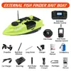 Barco Isca Luminoso com Sonda de Peixe com Posicionamento GPS e Retorno Automático Barco Isca com Controle Remoto de 500m para Alimentar e Fisgar Peixes