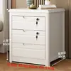 Mesita de noche de madera maciza, estilo chino, diseño simple y moderno, adecuada para dormitorios, con espacio de almacenamiento, un simple gabinete de 3 niveles para la mesita de noche