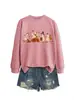 Amazon eBay site independente casual fofo divertido feminino pato folha de bordo abóbora outono e inverno Ação de Graças moletom