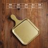 Prato Retangular de Aço Inoxidável Dourado Vintage Prato Antigo para Churrasco Estilo Industrial Bandeja para Panela Quente Utensílios de Churrasco