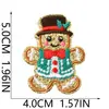 Parche bordado de hombre de jengibre con brillantina navideña, parche de transferencia de calor, etiqueta bordada para ropa, bolsos, decoración DIY y insignias