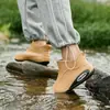 Botas de chuva curtas transfronteiriças masculinas antiderrapantes impermeáveis novos sapatos de moda para exterior botas de água botas de chuva forradas com lã sapatos de borracha masculinos atacado