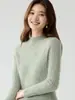 Nuevo Suéter 100% Cachemir Puro para Mujer Suéter de Punto Trenzado de Cuello Medio Alto Estilo Perezoso Otoño Invierno Ropa de Punto Cálida Capa Base