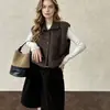 Chaleco de Punto para Mujer 2026 Nuevo Estilo Otoño/Invierno, Chaleco Abrigo sin Mangas con Cuello, Chaleco de Felpa Versátil, Top de Moda para Mujer