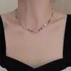 Collar Retro Francés de Piedra Natural con Cuentas de Colores para Mujer, Diseño de Nicho, Collar con Colgante de Estrella de Acero de Titanio de Alta Gama