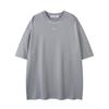 Camiseta de manga corta con cuello redondo, bordada con letras sencillas de marca de moda americana, para hombre y mujer, verano 2025, holgada, informal, combinable.