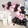 Conjunto de Balões Preto e Transparente com 108 Peças Adequado para Casamentos, Aniversários, Cerimônias de Formatura e Bodas