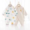 Mono de bebé primavera y otoño de algodón puro de manga larga para otoño e invierno, pijama de bebé para recién nacido.