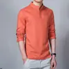 Camisa Larga de Manga Larga Estilo Coreano para Hombre Japonesa Primavera y Otoño 2024 Moda Camisa de Algodón Lino Color Sólido Cuello Camisa para Hombre