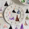 50 Pegatinas Doble Transparente de la Serie Girl, Pegatinas Transparentes DIY para Diarios, Cuadernos, Maletas y Botellas de Agua