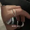Anel de Onda Minimalista Dupla Camada Leve Luxo para Mulheres Design de Nicho Estilo Frio Simples Aberto