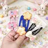 Pinza para el Cabello de Oso Pequeño de Acrílico Estilo Coreano Flor Pinza Lateral para Mechones de Bebé Flequillo Set de Pinzas BB de Dibujos Animados para Niñas