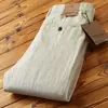 Pantalones Casuales de Lino Puro para Negocios de Verano para Hombre Pantalones Ligeros Rectos Holgados Pantalones de Algodón y Lino talla extra Holgados