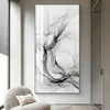 Geometría Moderna Blanco y Negro Línea Pintura Decorativa para Dormitorio Abstracta Minimalista Sala de Estar Comedor Pintura Colgante Porche Lejos frente a la puerta