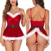 Fantasia de Natal Performance de Palco Roupa de Festa de Ano Novo Roupa Sexy de Natal Cosplay de Menina Coelho Lingerie de Renda Feminina